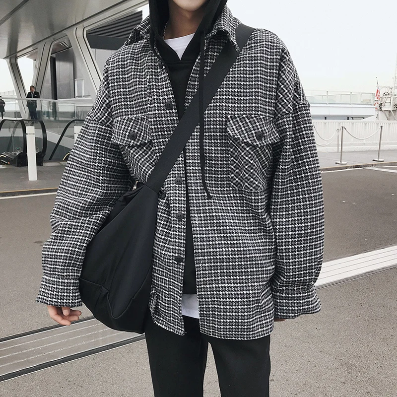 Весна 2018 плотная одежда классическое пальто клетчатая рубашка с длинными