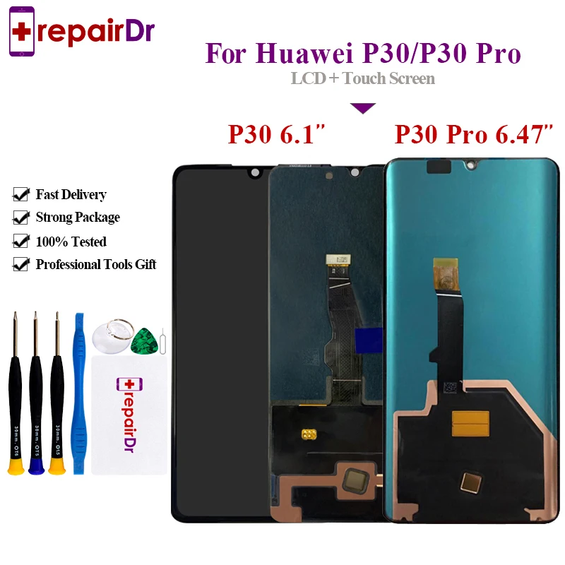 Оригинальный ЖК дисплей для Huawei P30 сенсорный экран дигитайзер в сборе телефон Pro