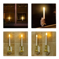 LED Solar Window Candle Light Wall Home Romantic Decor with Suction Cups