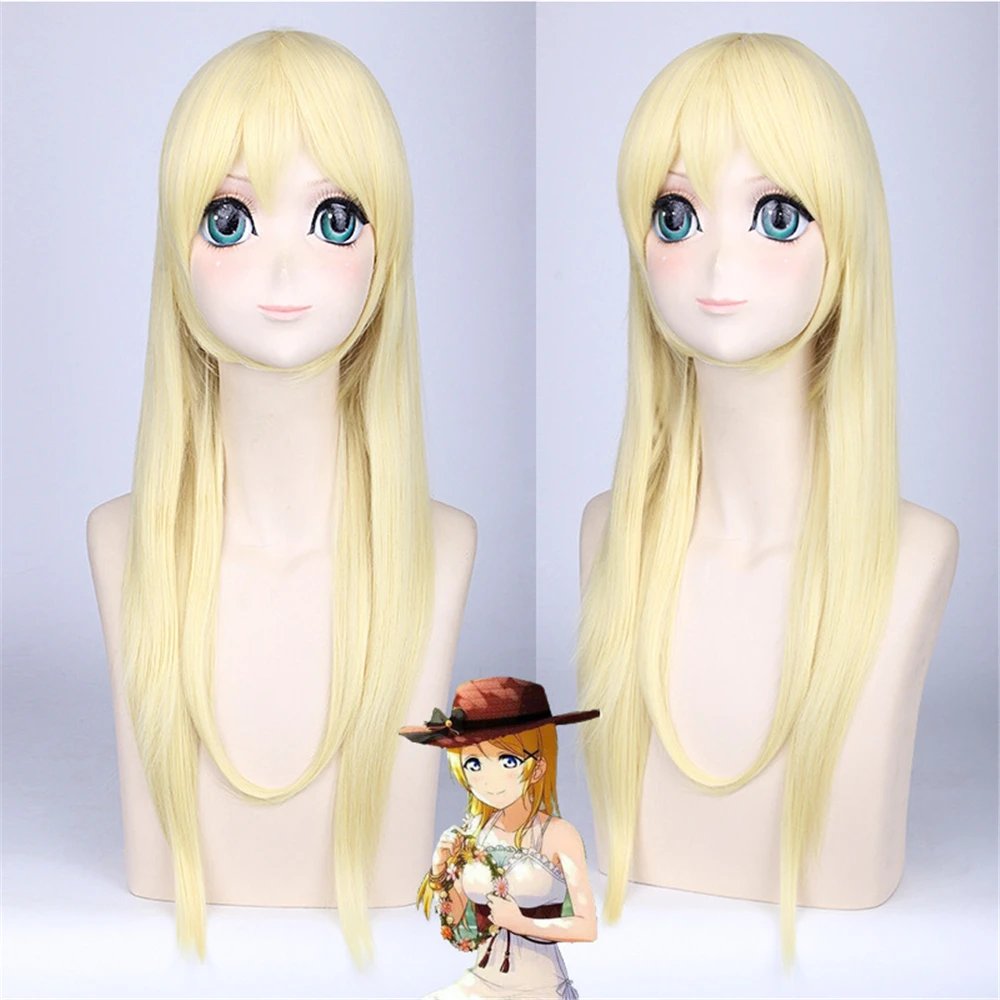 LoveLive Ayase Eli челка длинные волосы парик костюм Хэллоуин Аниме унисекс