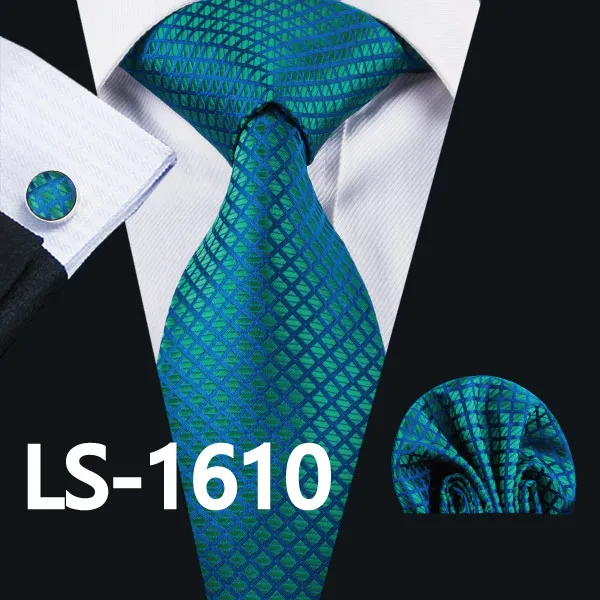 LS1610 LS-1610 Barry. Wang Мужской галстук шелк жаккардовый тканый галстук носовой платок Запонки Наборы для формальных Свадебная деловая вечеринка - Цвет: LS1610