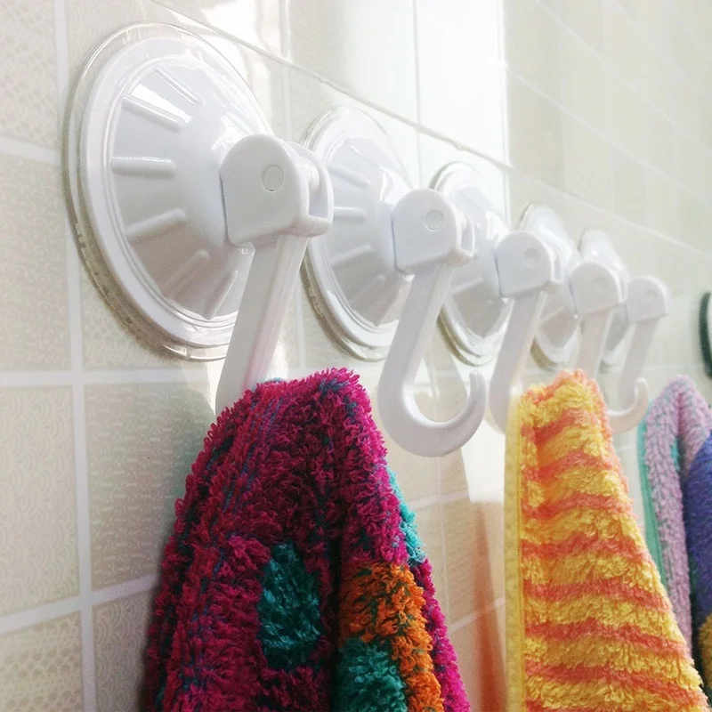 2 шт. круглая форма крючок и рельсы в форме присоски для полотенца ванной вешалка