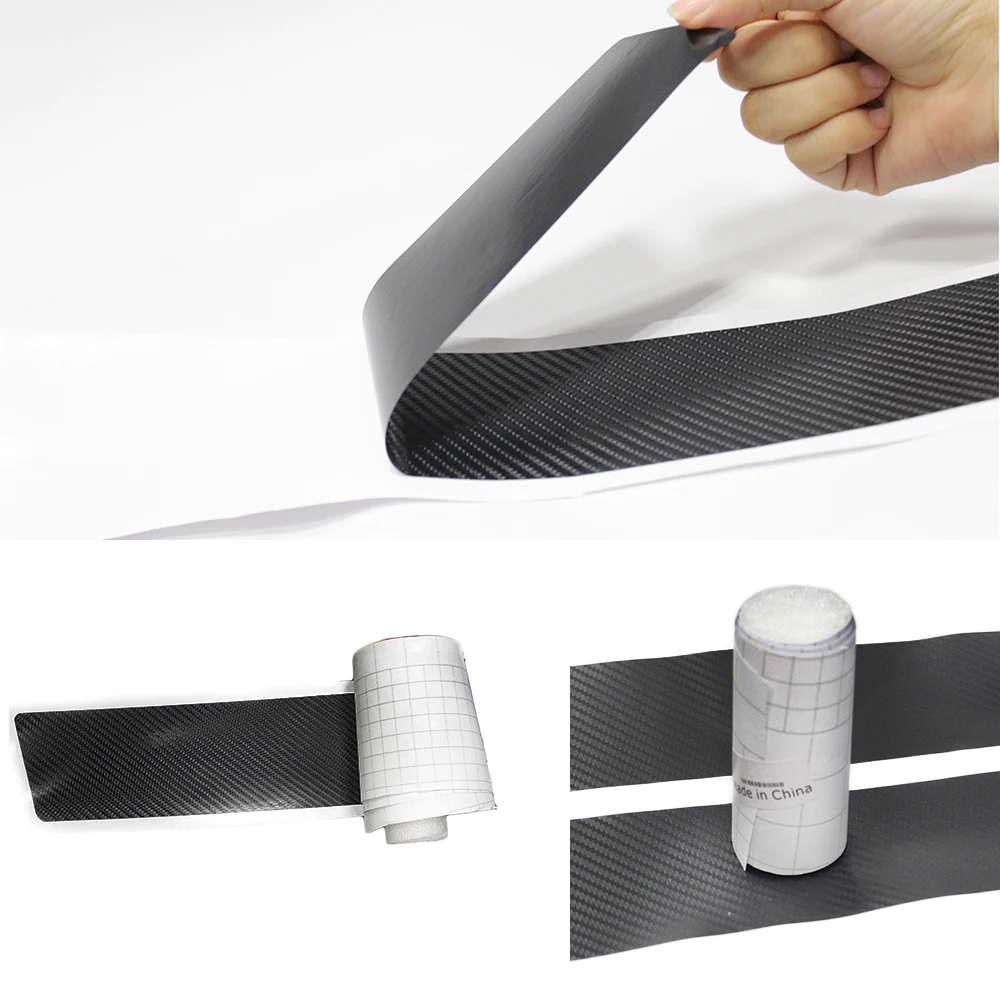 Наклейка 4D из углеродного волокна для заднего бампера автомобиля устойчивая к