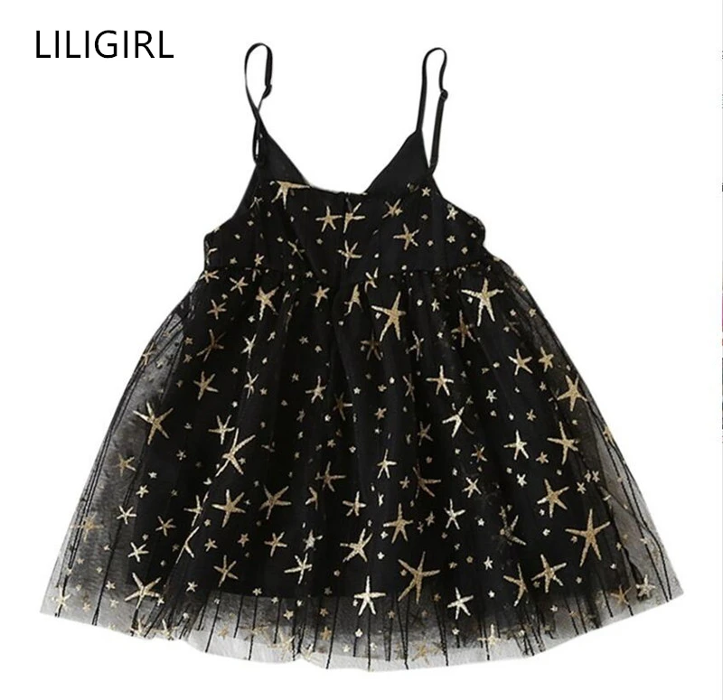 LILIGIRL 2019 модное пляжное платье для девочек Детский костюм без рукавов с принтом
