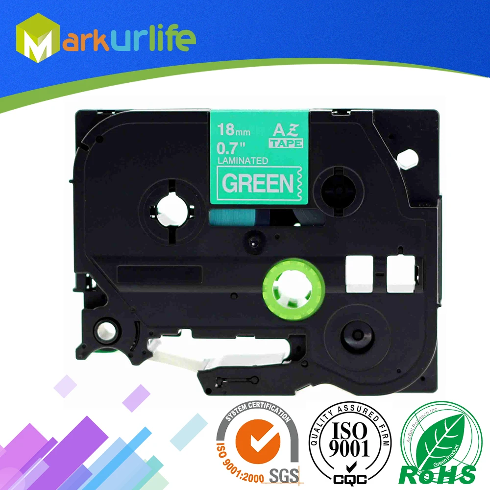 

1 упаковка ламинированной ленты, совместимой с Brother TZE745 Tze745 TZe-745 P-Touch label Adhensive tze745 (белый на зеленый, 18 мм x 8 м)