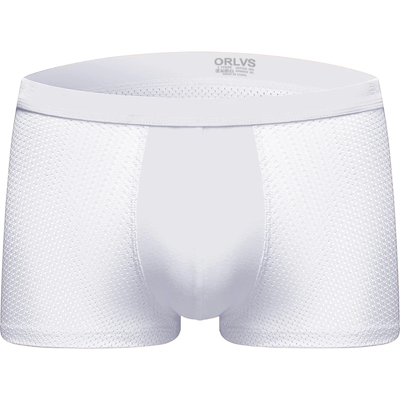 ORLVS Брендовое Мужское нижнее белье боксеры новые сетчатые шорты мужские трусы Cueca