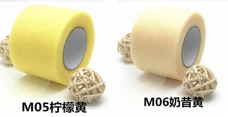 M05 M06 25 ярд 5 см Тюль в рулонах для свадьбы украшение рулонная ткань катушка ремесло Тюль Ткань пачка платье ручной работы из органзы для детского душа Вечерние - Цвет: M05 M06