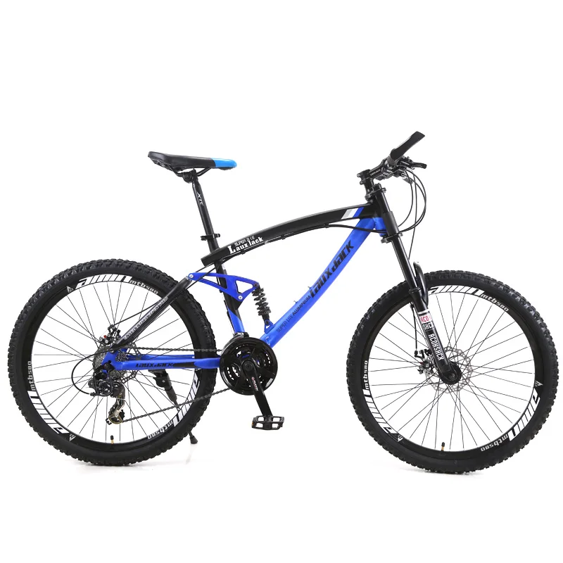 LAUXJACK Mountain Bike Steel Frame Full Suspension Mechanical Disc Brake 24 Speed Shimano 26&quot Alloy Wheels | Спорт и развлечения