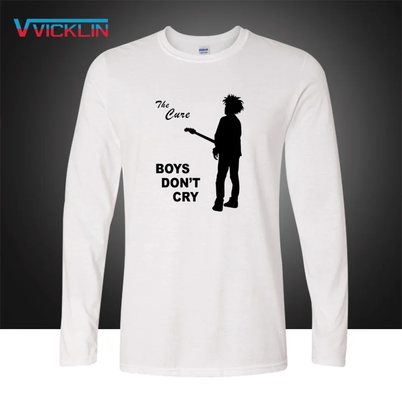 Autumn Fashion The Cure Men T Shirts Rock And Roll Casual New Printed BOYS DO NOT CRY Long Sleeve band Cotton Mens | Мужская одежда