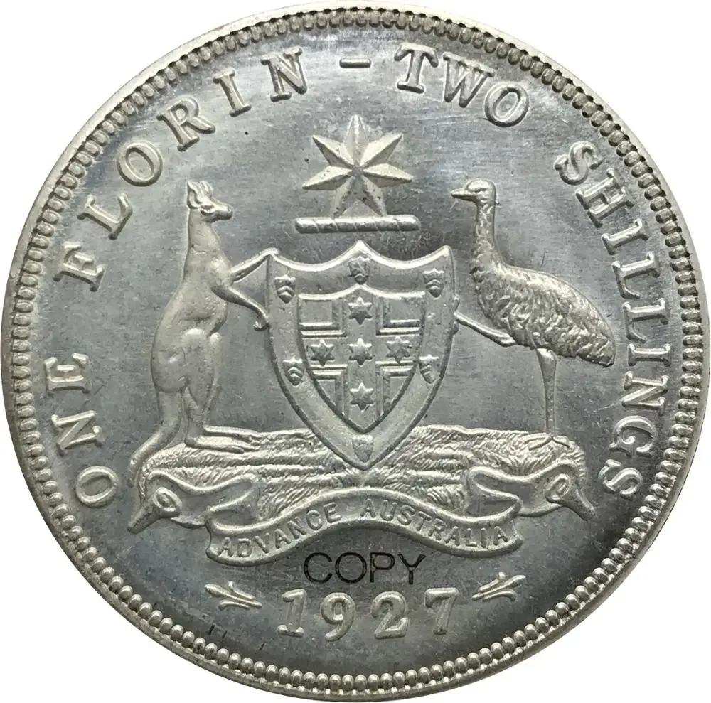 Австралия Джордж V 1927 год 1 Флорин два шиллинга Cuproickel посеребренные копии