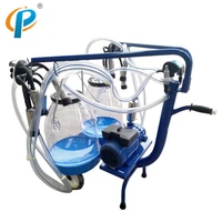 dairy dry vane pump typed movable used milking machine for cattles