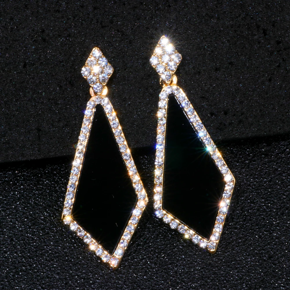 2018 New Style Deisgn Simple Geometric Earrings Brincos Luxury Crystal Long Drop For Women Fashion Party Jewelry WX071 | Украшения и