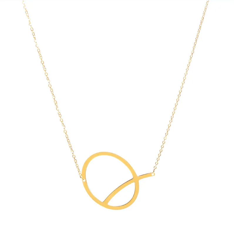 Крест граница горячий стиль 26 английские буквы из нержавеющей стали кулон