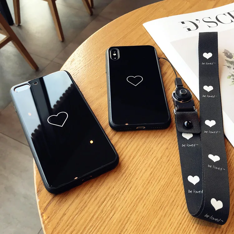 Ультра популярный простой сплошной цвет любовь iphone 6 7 8 плюс мобильный телефон