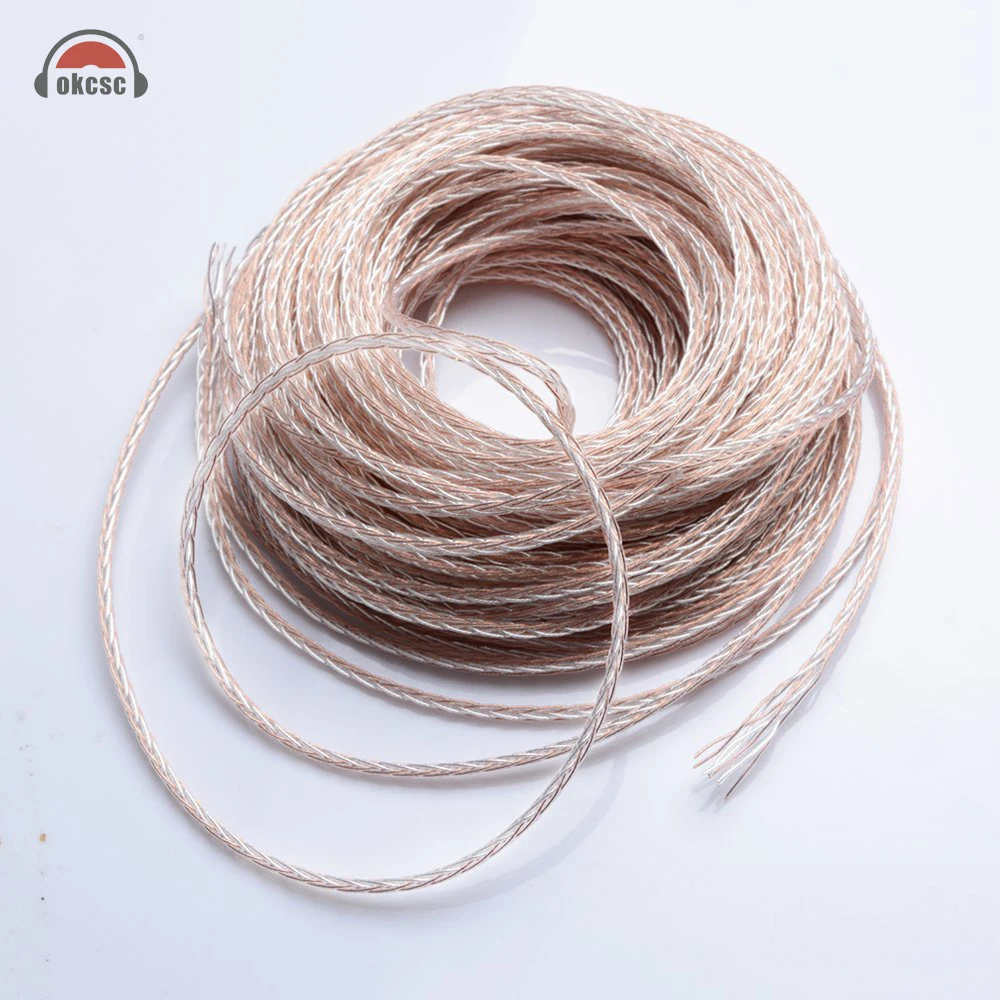 Наушники OKCSC DIY 8 ядер аудио hi fi провод обновленный кабель для наушников гарнитура