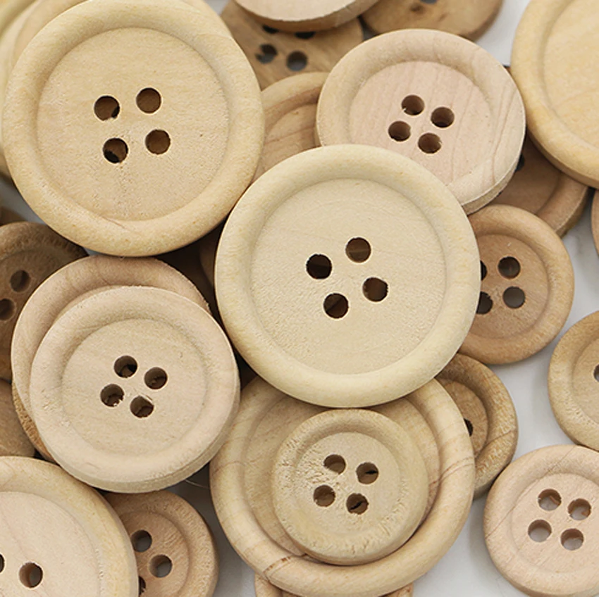 50 Pcs Helpful Mixed Wooden Buttons Color Round 4-Holes Sewing Scrapbooking DIY | Дом и сад