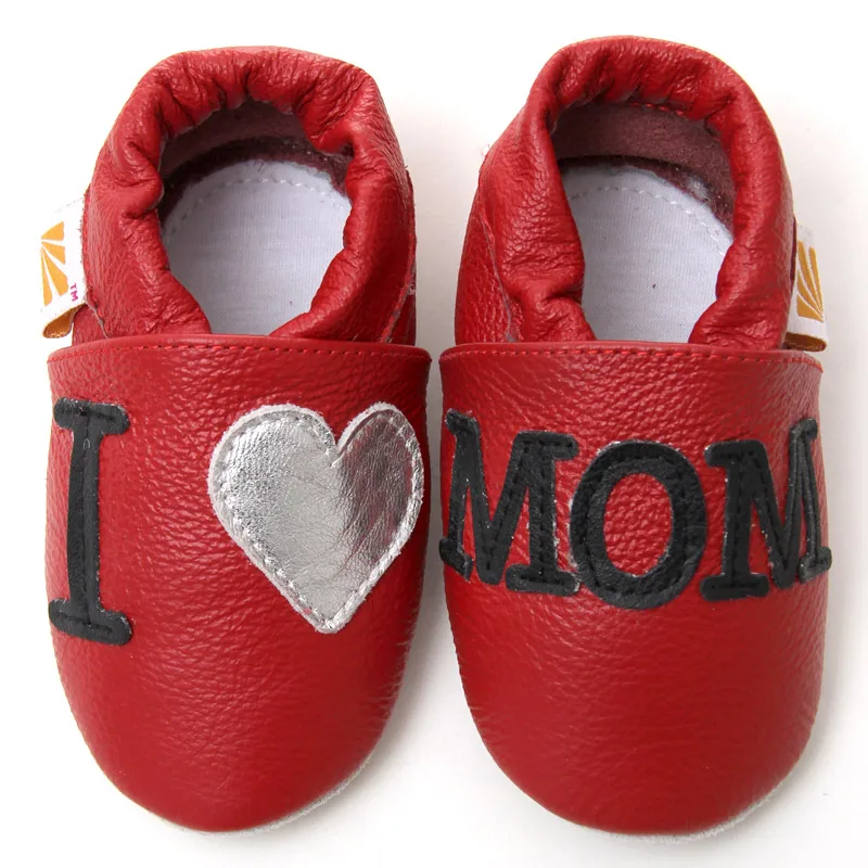 Мокасины из коровьей кожи для мальчиков и девочек мягкие Нескользящие тапочки