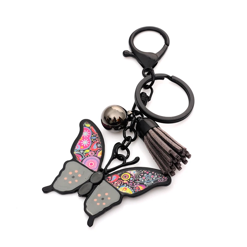 Брелок из сплава высокого качества масляная глазурь маленькая черная бабочка