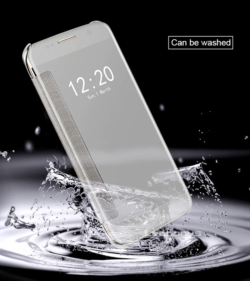 Leanonus зеркальное покрытие PC Флип Чехол Smart Clear View кожаный чехол для samsung Galaxy J310 J510 J710 J3 J5 J7 Капа
