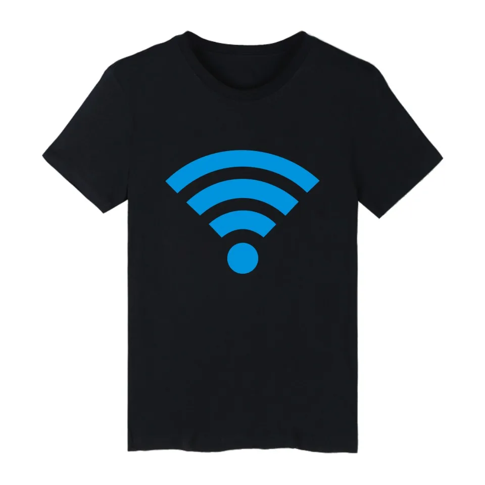Классический Бесплатный Wi-Fi короткий рукав полный сигнал футболка Для мужчин