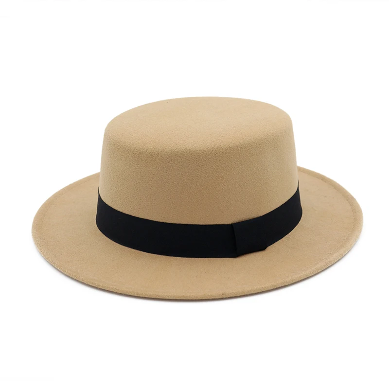 

Solid Color Fedoras Vintage Felt Hat For Women Men Classic Wool Top Jazz Cap Winter Panama Women Hats Church British Flat Caps