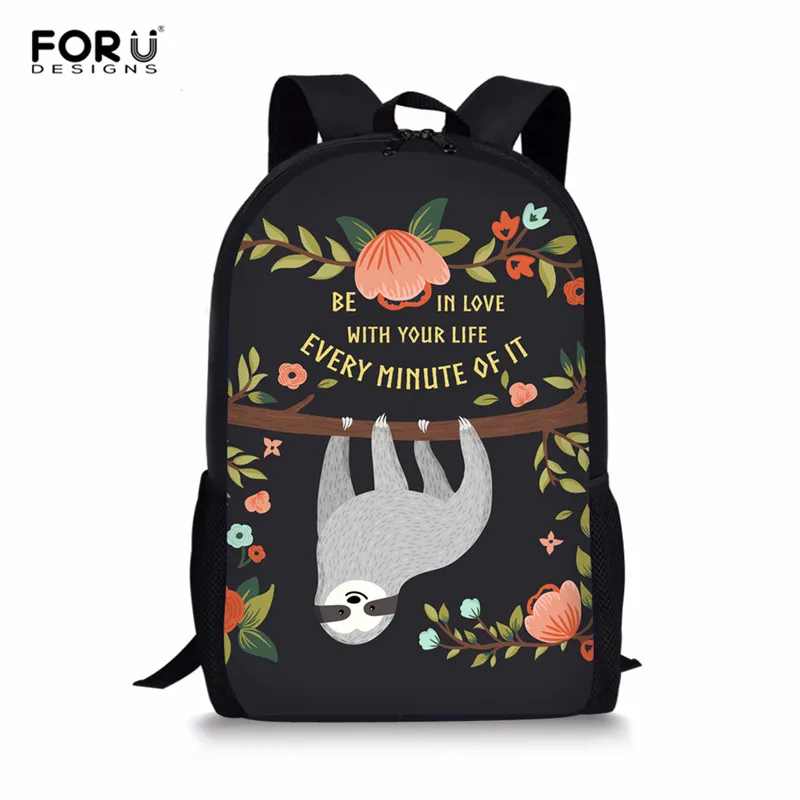 L4915C FORUDESIGNS/2 шт./компл. рюкзак женский милый ленивый принт рюкзаки школьные сумки для подростков девочек Mochila Feminina Sac a Dos - Цвет: L4915C