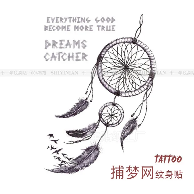 Dream Catcher Waterproof Temporary Tattoos stickers lace mandala dreamcatcher Big tatoo Water Transfer fake flash tattoo Leg Arm | Красота и