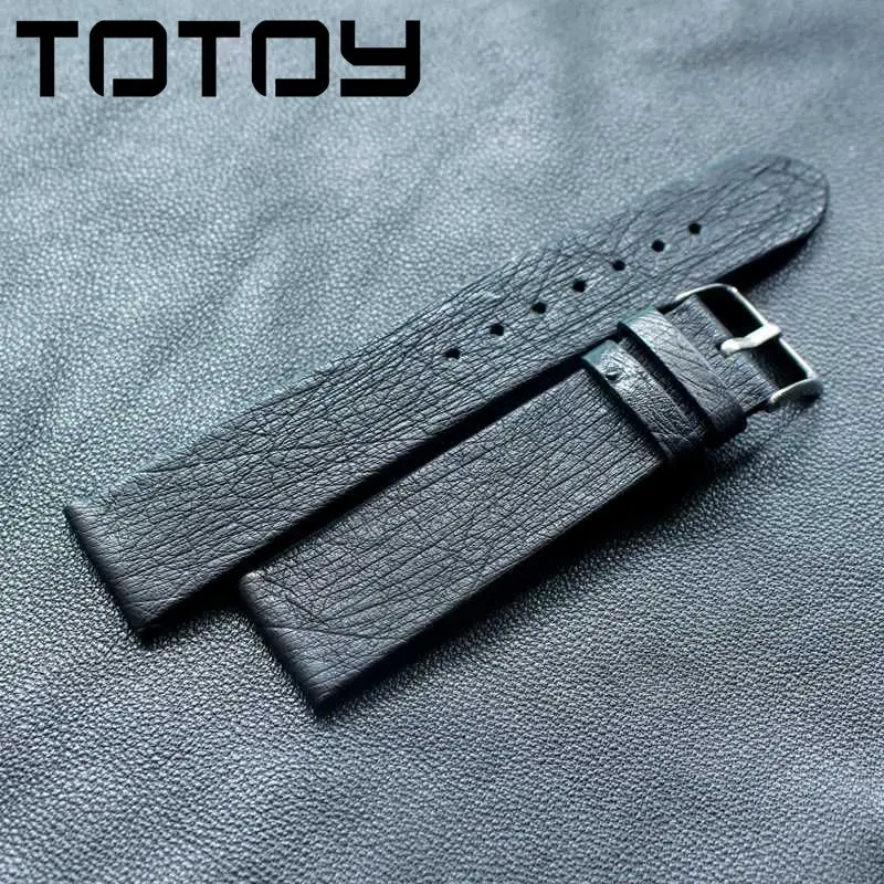 OTOY ручная работа страусиная кожа для DW 18 20 22 мм коричневая задняя часть зеленая вода призрак Простой Ультратонкий мужской женский кожаный ремешок для часов