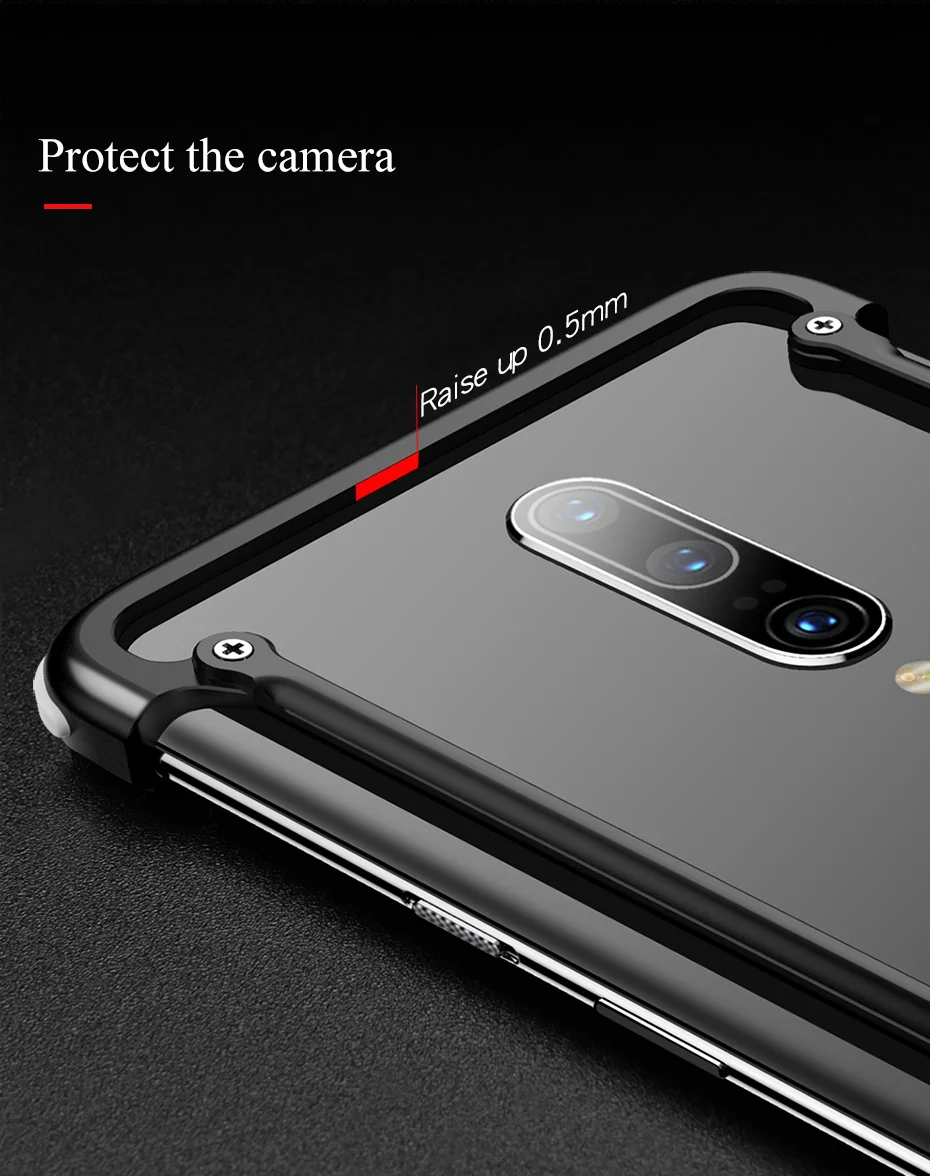 Металлический чехол с подушкой безопасности для Oneplus 7 7pro, чехол с подушкой безопасности, металлический бампер для Oneplus 6 T, чехол