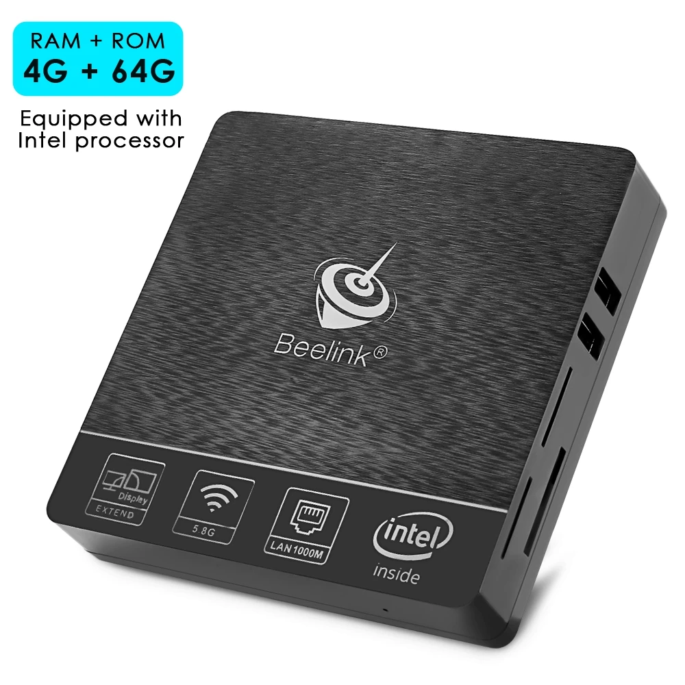 Мини пк Beelink BT3 Pro 2 4/5 8 ггц wi fi Bluetooth 4 0 макс. гб озу + 32 гб/64 пзу Windows 10 Intel Atom X5