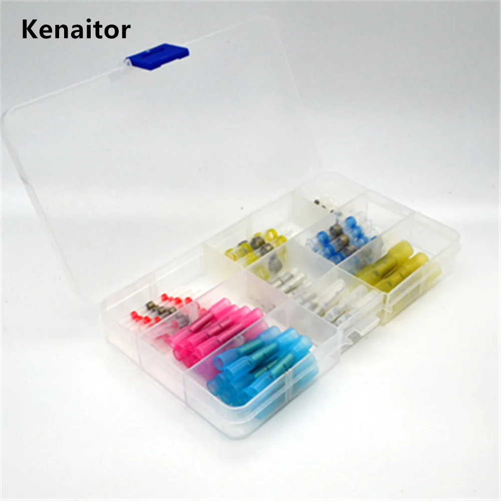 

70 шт термоусадочные стыковые обжимные клеммы Красный Синий Желтый Термоусадочные Терминаторы изолированные электрические провода кабель...