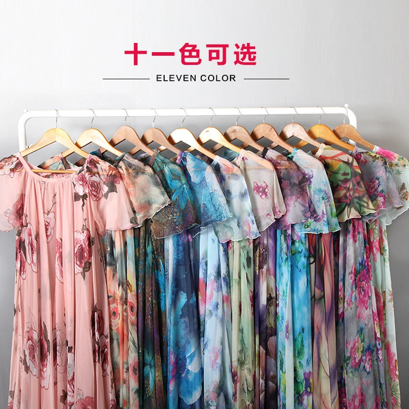 Шифоновое платье макси с цветочным принтом и рукавами|maxi dress|long maxi dresslong |