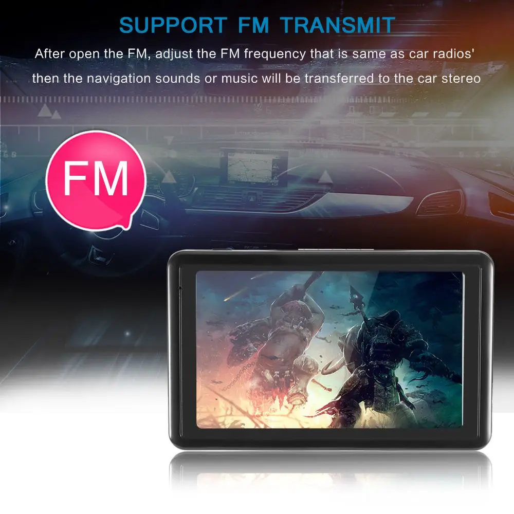 

5 inch Auto Car GPS Navigation 128M Sat Nav latest Free Maps WinCE 6.0 FM Support Multi-languages with Retail Box