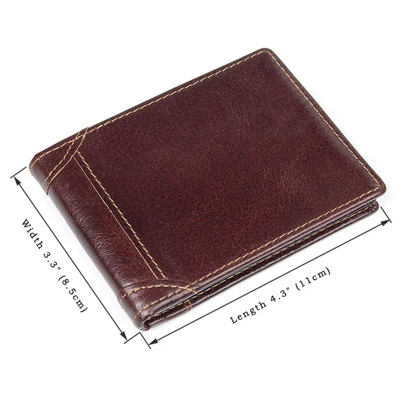 Ретро Бизнес короткий кошелек из натуральной кожи RFID Анти-сканирование карты