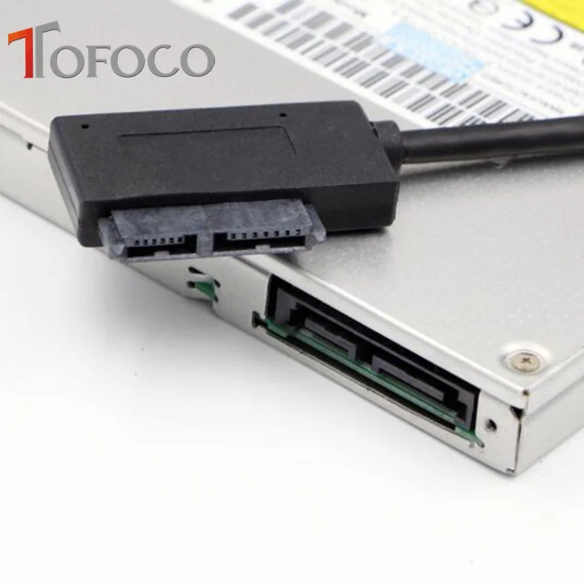 Кабель конвертер TOFOCO USB 2 0 на SATA 6 + 7P внешний адаптер оптического привода для