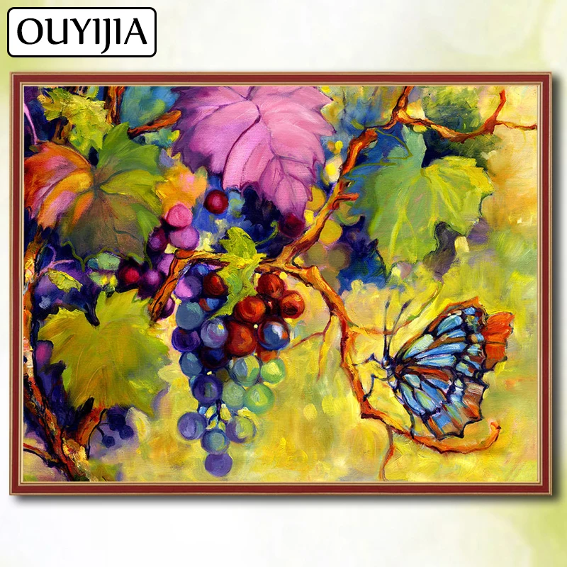 С бабочками и цветами фруктов животных OUYIJIA 5D DIY алмазная живопись полная