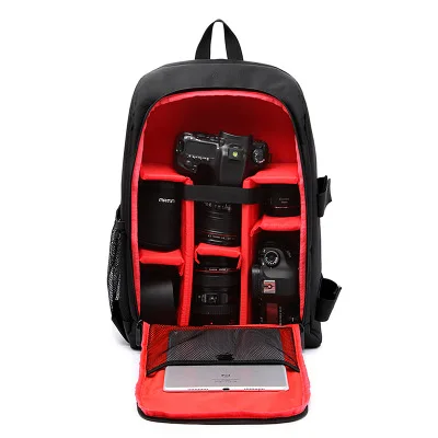 No.7490-Red Рюкзак для камеры, водонепроницаемая Нейлоновая Сумка для DSLR камеры, сумки для видео с дождевиком, чехлы для штатива с полиэтиленовой подкладкой для фотографа Canon Nikon - Цвет: No.7490-Red