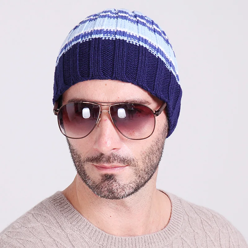 Мужская зимняя шапка вязаная хип хоп Осень Зима теплые шапки унисекс цвета для