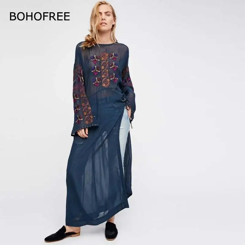 Длинное платье BOHOFREE длинное с длинным рукавом в стиле бохо|dress bohemian|maxi dressvestidos