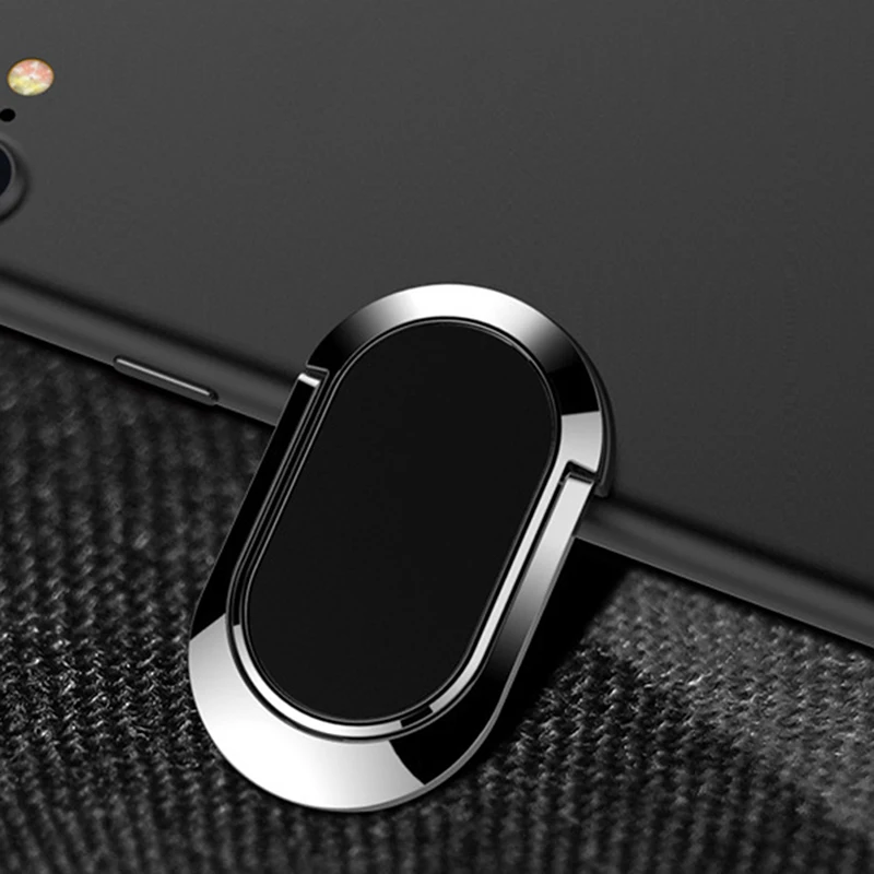 Черный 360 градусов подставка для samsung Xiaomi iPhone X 7 6 55 5S plus смартфон планшет общая Подставка-кольцо под Пальцы для телефона - Цвет: Черный