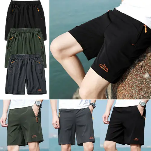 Мужские шорты до колена летние однотонные свободные для тренажерного зала