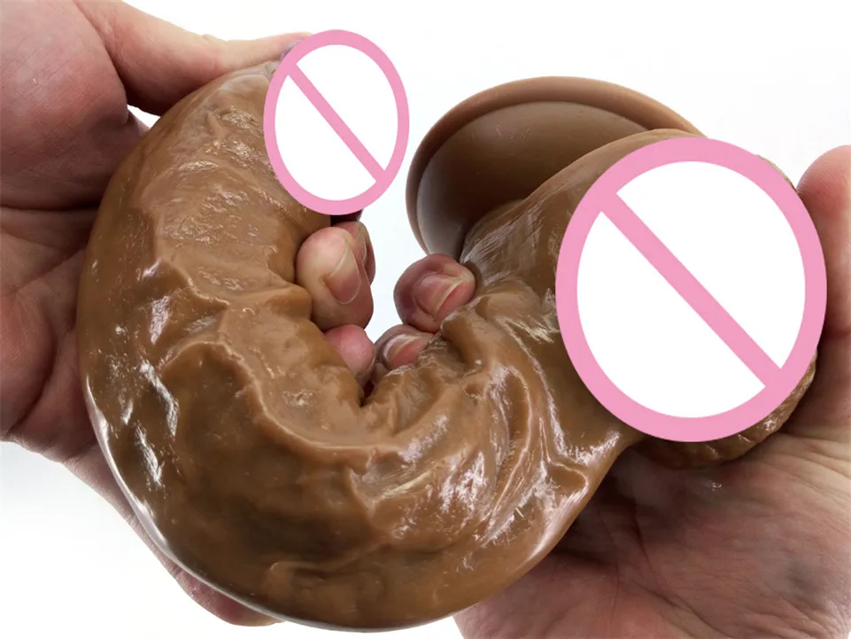 Фаллоимитатор коричневый 23 см * 4 5 длинный реалистичный фаллоимитатор для