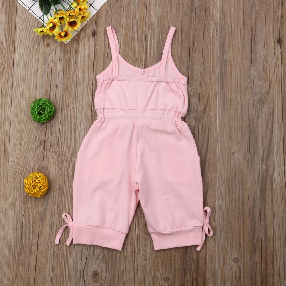 1-6Y Summer Cute Toddler Baby Girl Solid Romper Bib Pants Sleeveless Overalls Outfits Clothes | Детская одежда и обувь