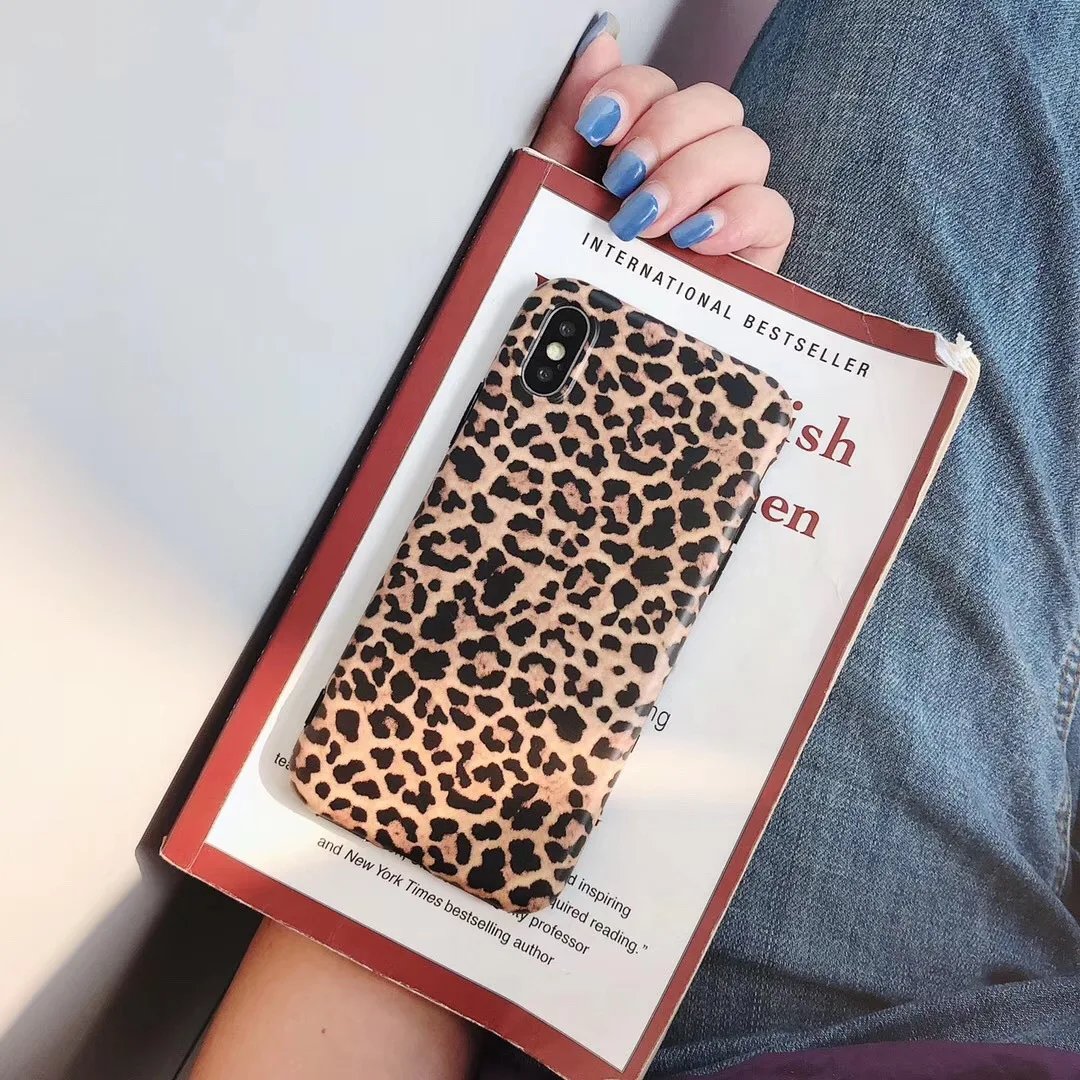 Sexy Leopard Rubber Phone Case For iPhone X 7 Plus 6 6S 6Plus 8 8PLUS XR XS MAX Lovely Soft IMD Back Cover Coque |