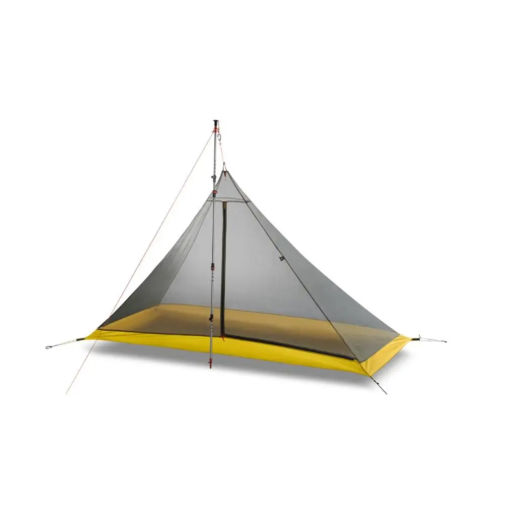 

FLAME'S CREED Ultralight 1-2 Person silicon coating inner tent summer outdoor 3 seasons camping tent Rodless Pyramid Large Tent