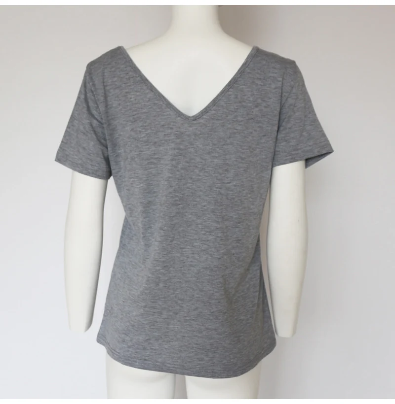 Women Casual Summer T-shirts White Black Loose T-shirt Tops Sexy V-neck Short Sleeve Slim Elegant Tops Plus Size XXXL
