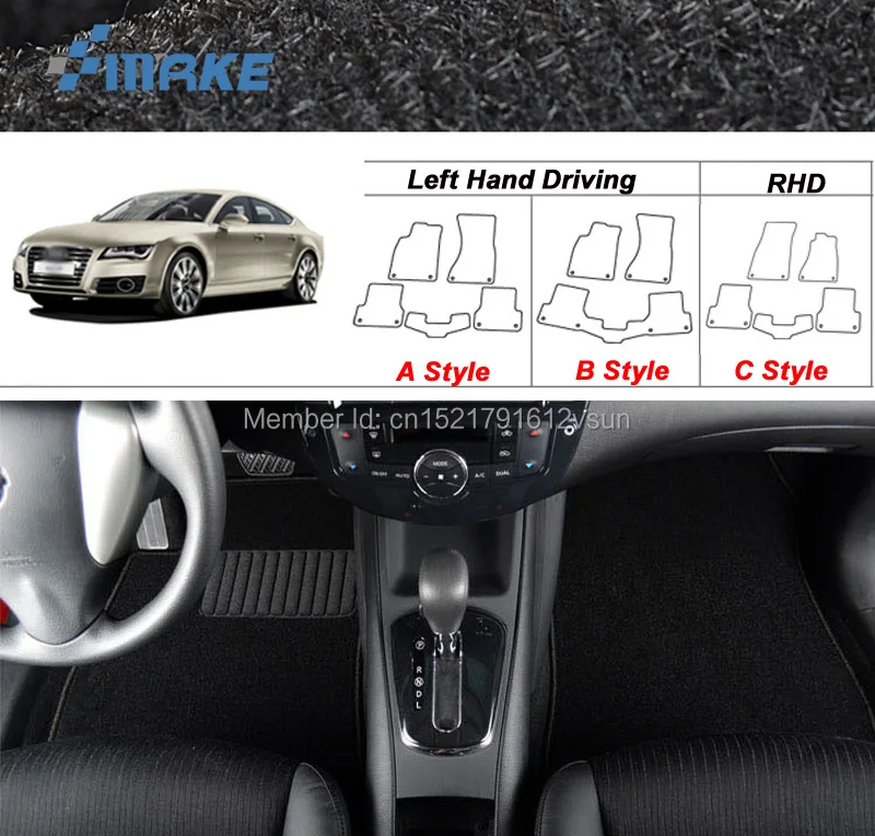 

Автомобильные коврики smRKE для Audi A7 2012-19, коврики, Противоскользящие коврики из гидрофильного волокна, передние и задние, полный комплект, LHD ...
