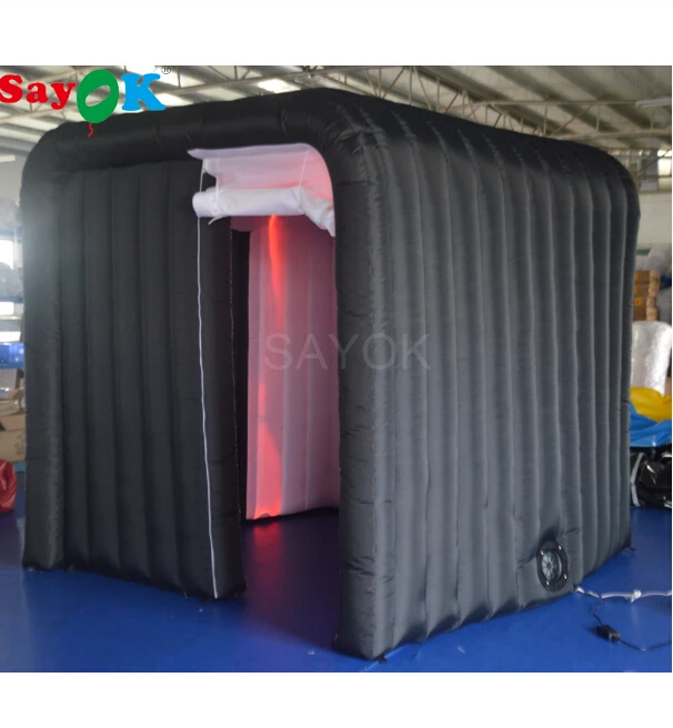 

Portable Inflatable Photo Booth Enclosures Wedding Backdrop Black Purple Tent with 2 Doors for Party Event Decorations Rental