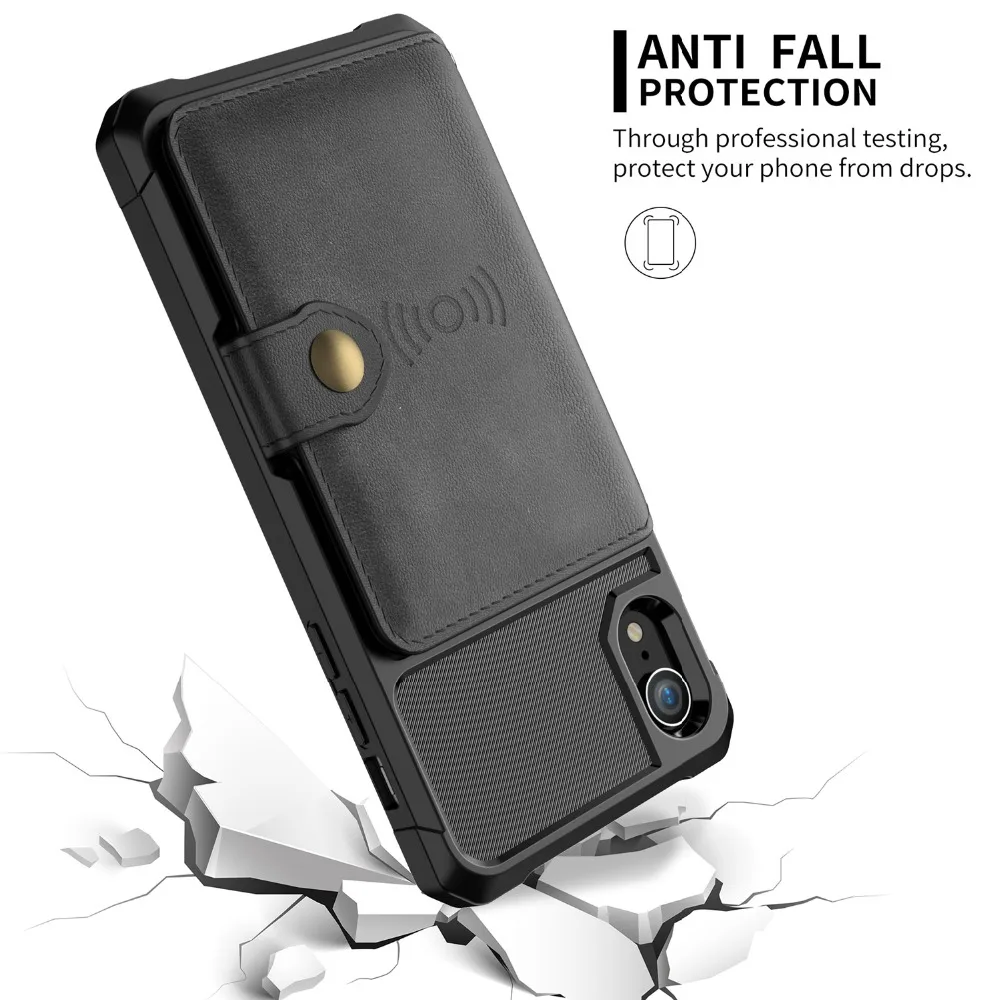 Luxury PU Leather Wallet for iPhone 12 11 SE XS XS Max 7 8 6 6S Plus Cases Wallet Flip Cover Buckle for Apple iPhone XR Fundas