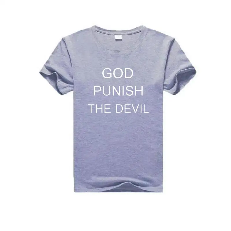 Женская футболка с надписью God criminge The Devil хлопковая Футболка круглым вырезом и